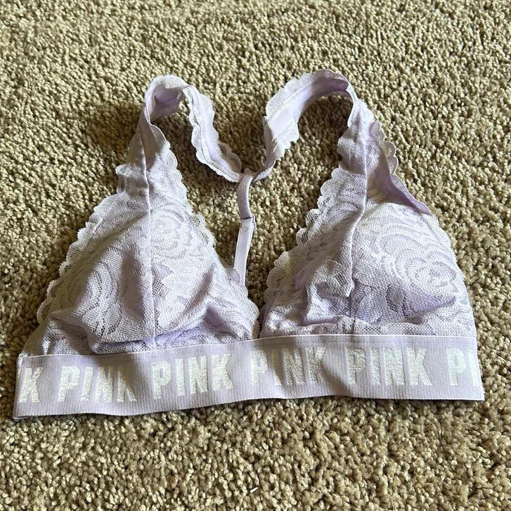 Pink lace bralette, size small